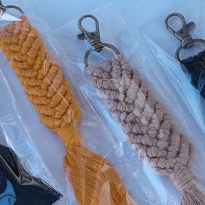 Handmade Macrame Fish Tail Keychain
